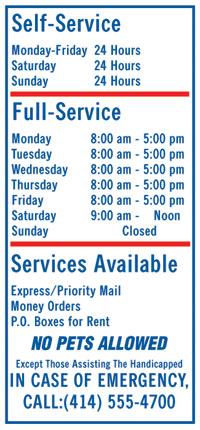 18" x 48" Services Sign - Blue on White