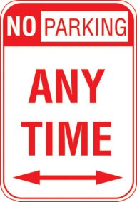 12X18 NO PARKING ANY TIME <--->