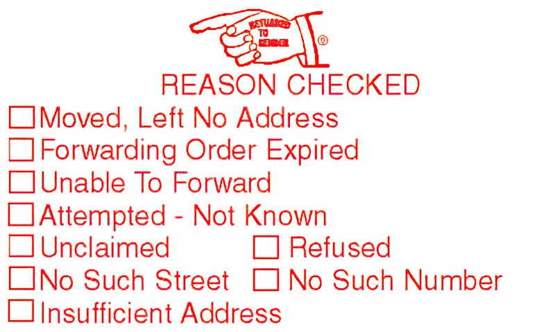 Rubber Return to Sender Stamp: Option 5