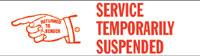 Service Temporarily Suspended Rubber Stamp