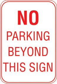 12X18 NO PARKING BEYOND THIS SIGN