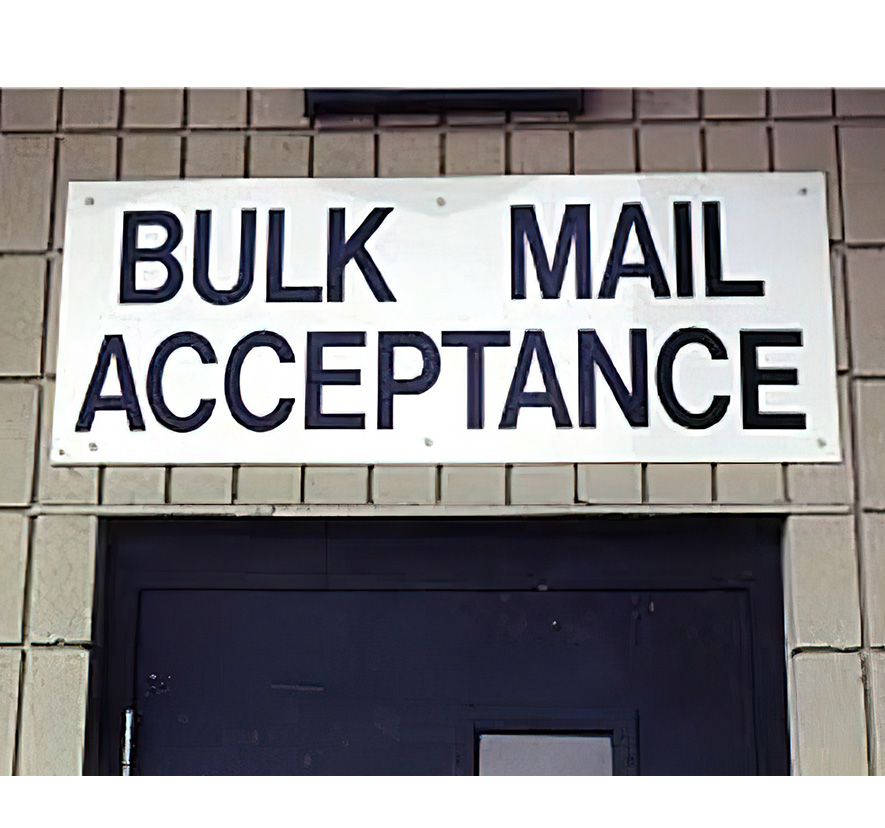 18" x 12" Corruguated Sign, "BULK MAIL..