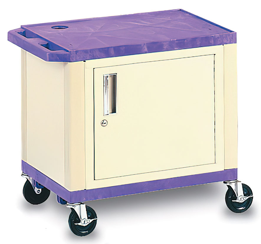 26"H Plastic Utility Cart with Cabinet