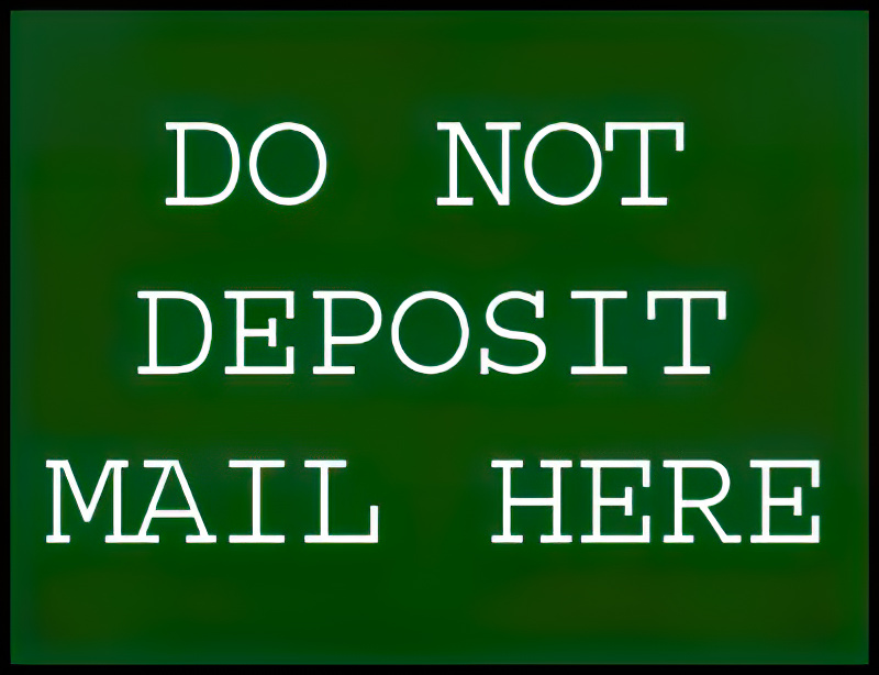 COLLECTION BOX DECAL-DO NOT DEPOSIT MAIL