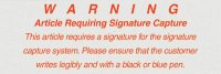 White/Red Signature Capture Warning Labels