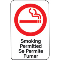 6X9 INTN'L SYMBOL SIGN-SMOKING PERMITTED