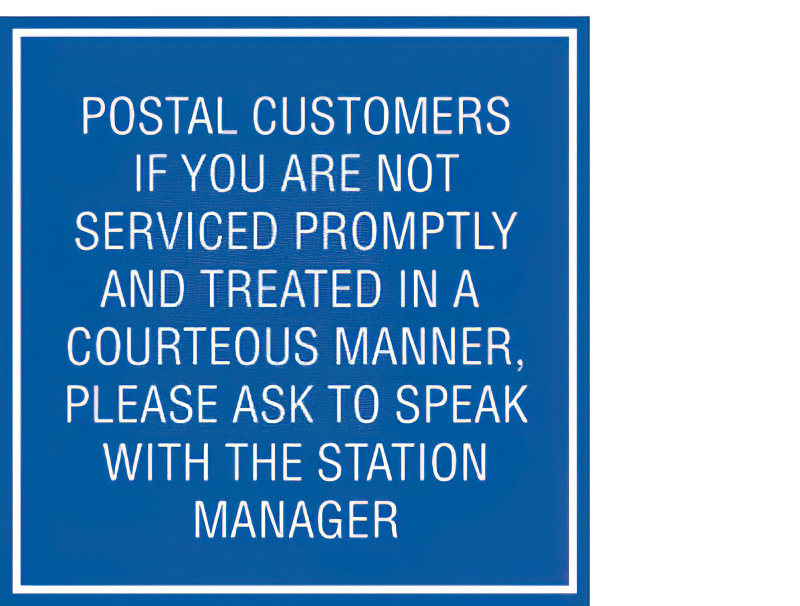 12" X 12" "POSTAL CUSTOMERS...."
