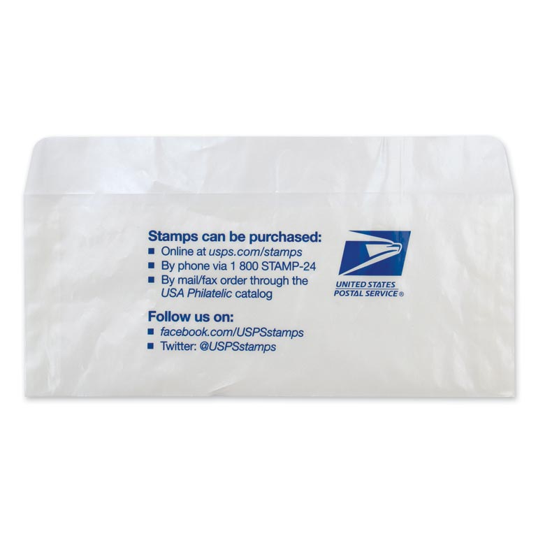 N1020567-Glassine Envelope for Postage Stamps, USPS Logo, 4.5H 11W, QTY  1=500. N1020567