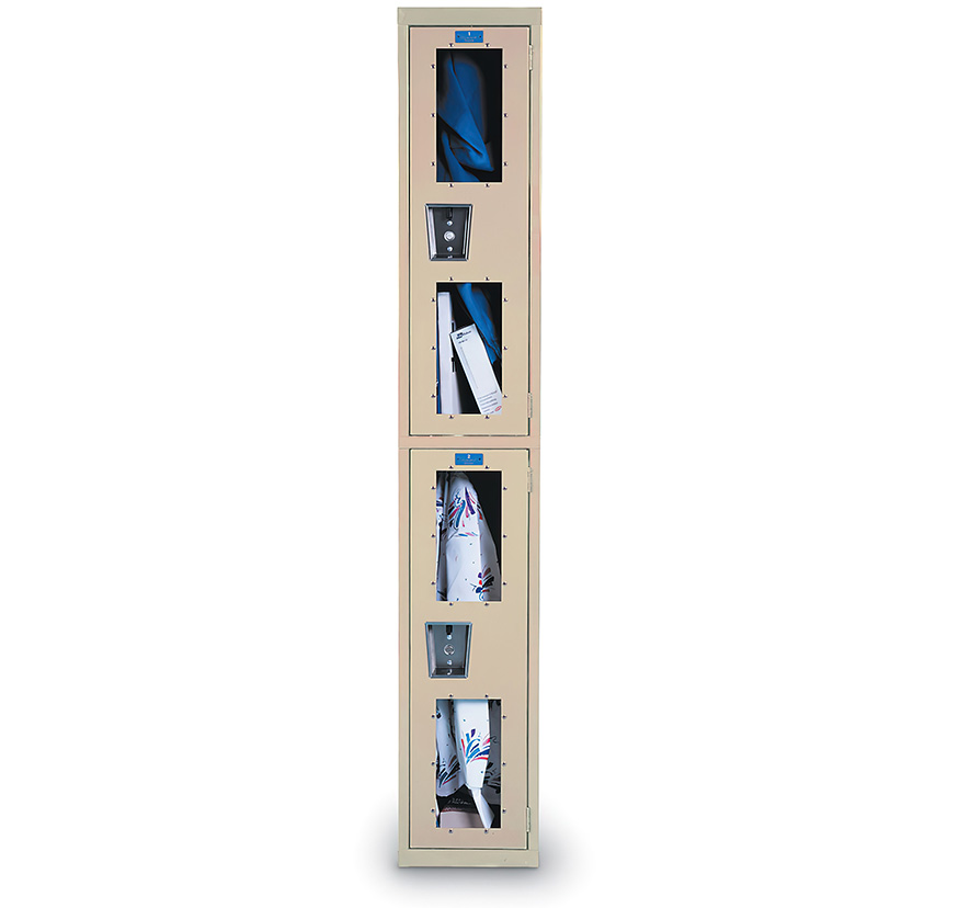 Safety View Locker - 1 Wide/Double Tier, 12" deep