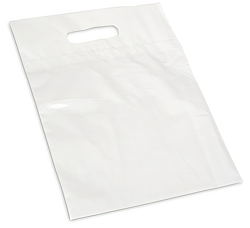 Poly Tote Bag;Die Cut Handle;9x12;White ( 1000/ CASE)