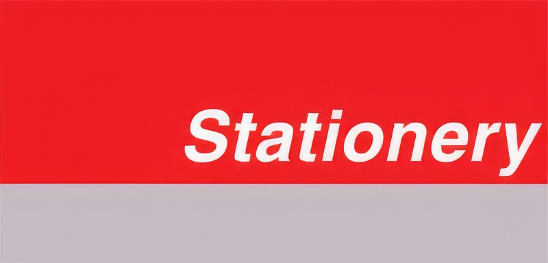 Slatwall Signage, 5"x10 1/2", "Stationery"