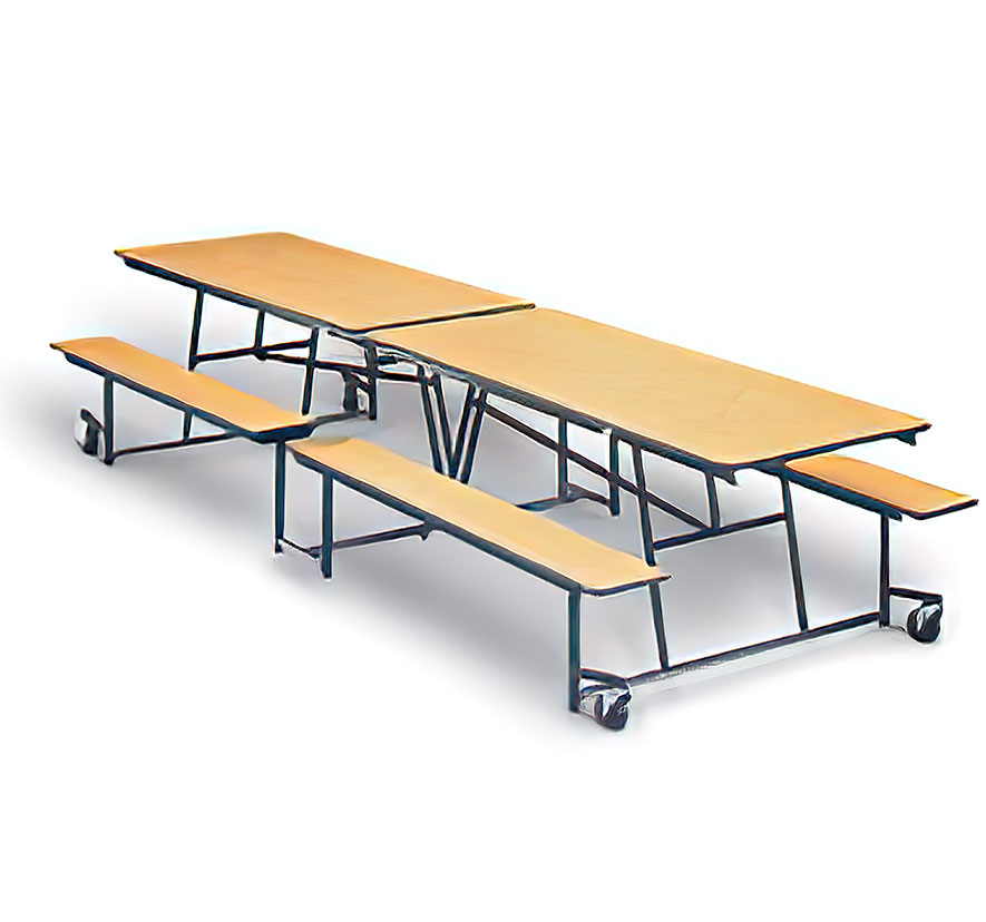8' Cafeteria Bench Table