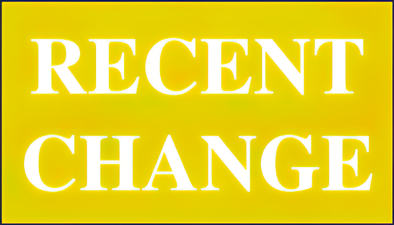 Recent Change - Double Sided Vinyl Pocket Inserts (yellow)