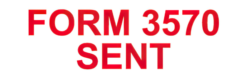 FORM 3750 SENT - Pre-Inked Small Counter Stamp