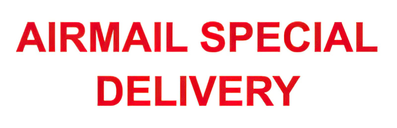 AIRMAIL SPECIAL DELIVERY - counter stamp