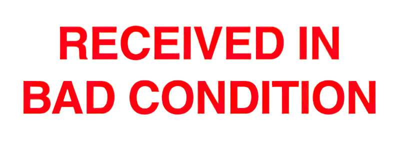 RECEIVED IN BAD CONDITION - SELF-INKING STAMP