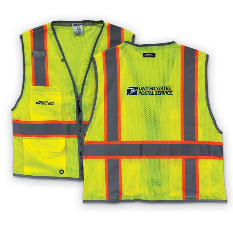 Lime Heavy Duty Vest w/Horizontal USPS Logo