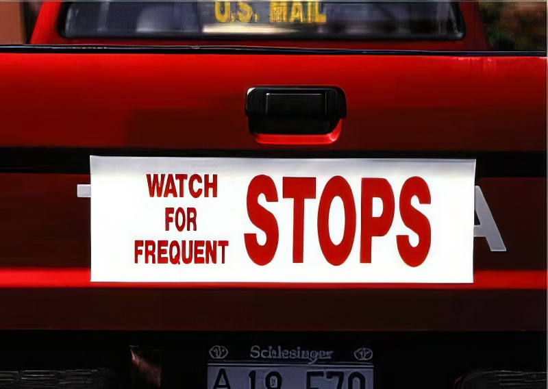 "Watch for Frequent Stops" Magnetic Sign