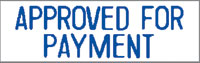 "Approved for Payment" Blue Pre-Inked Small Counter Stamp