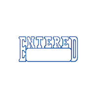 "Entered" Blue Pre-Inked Small Counter Stamp