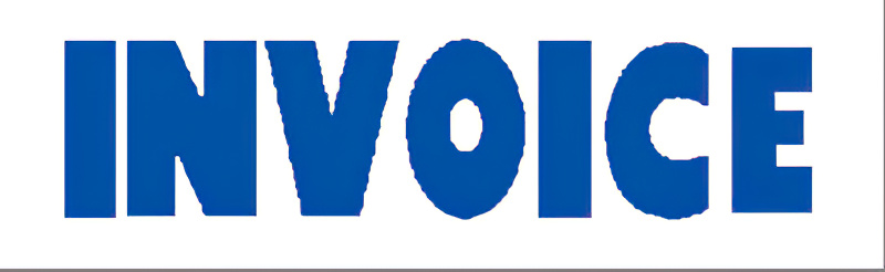 "Invoice" Blue Pre-Inked Small Counter Stamp