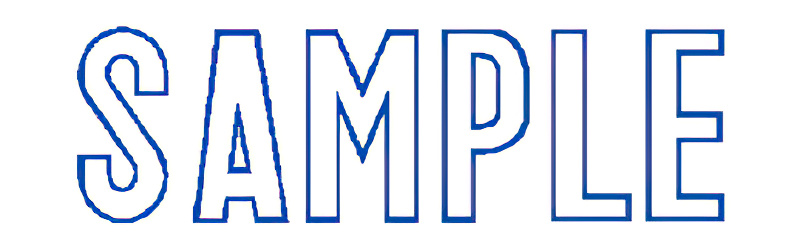 "Sample" Blue Pre-Inked Small Counter Stamp