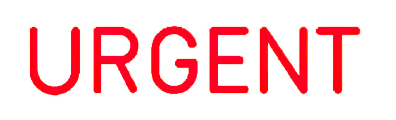 "Urgent" Pre-Inked Small Counter Stamp