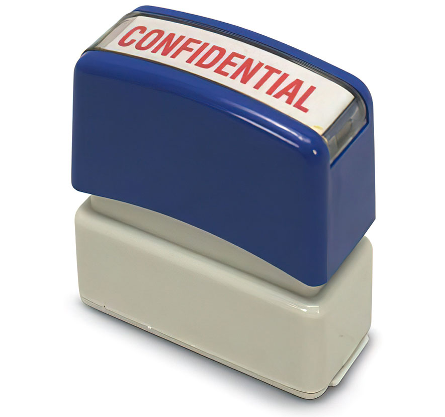 "Confidential" Pre-Inked Small Counter Stamp