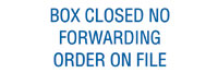 Box Closed - No Forwarding Order on File