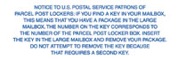 Notice to US Postal Service Patrons