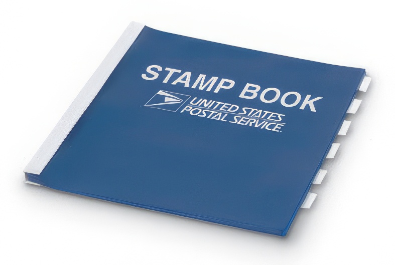 N1026894-Retail Stamp Book. 15 page, clear vinyl pocket w/ Logo 10x11-1/2  Blue N1026894